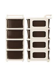 Handle Drawer Ivory Brown - 4 Layer