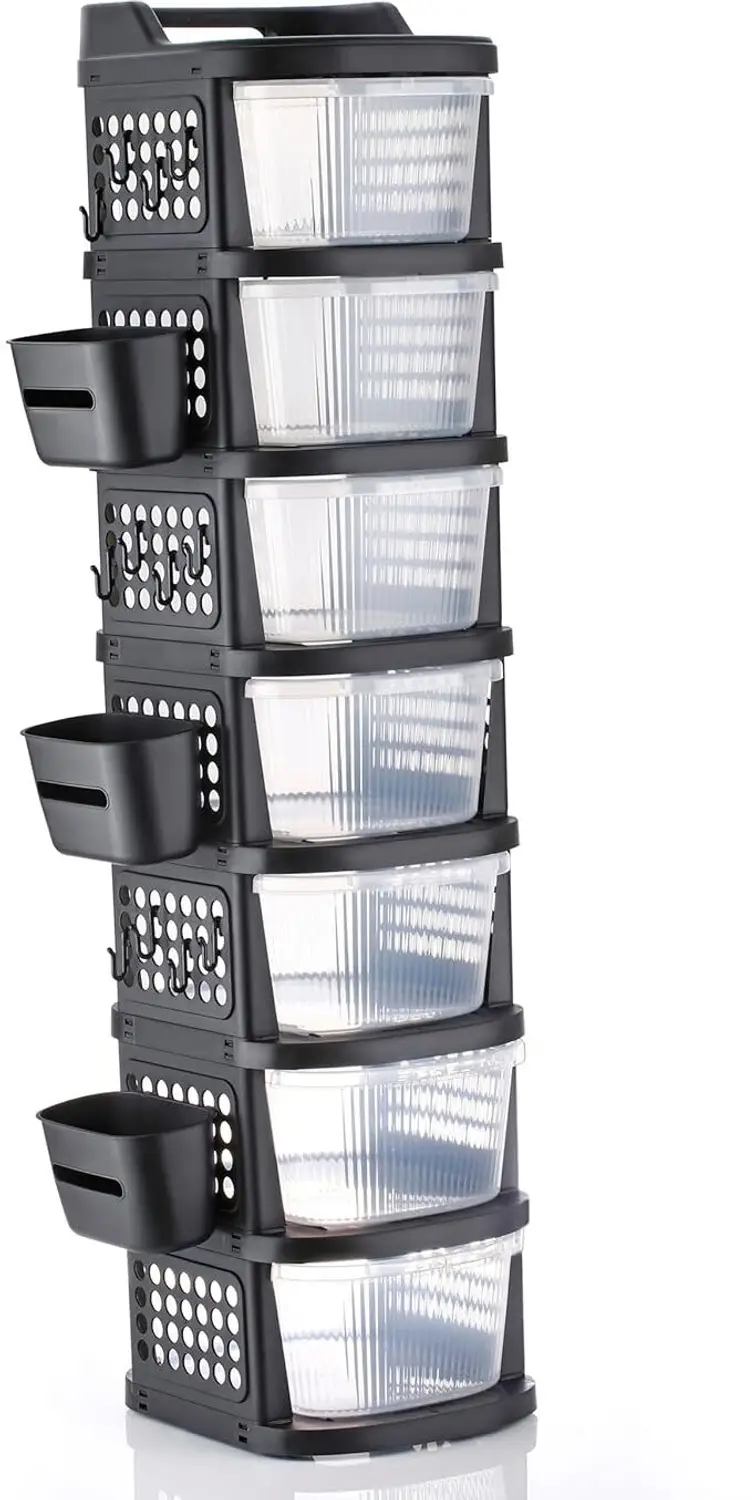 Handle Rolling Drawer With Basket Black Transperant 6 - Layer