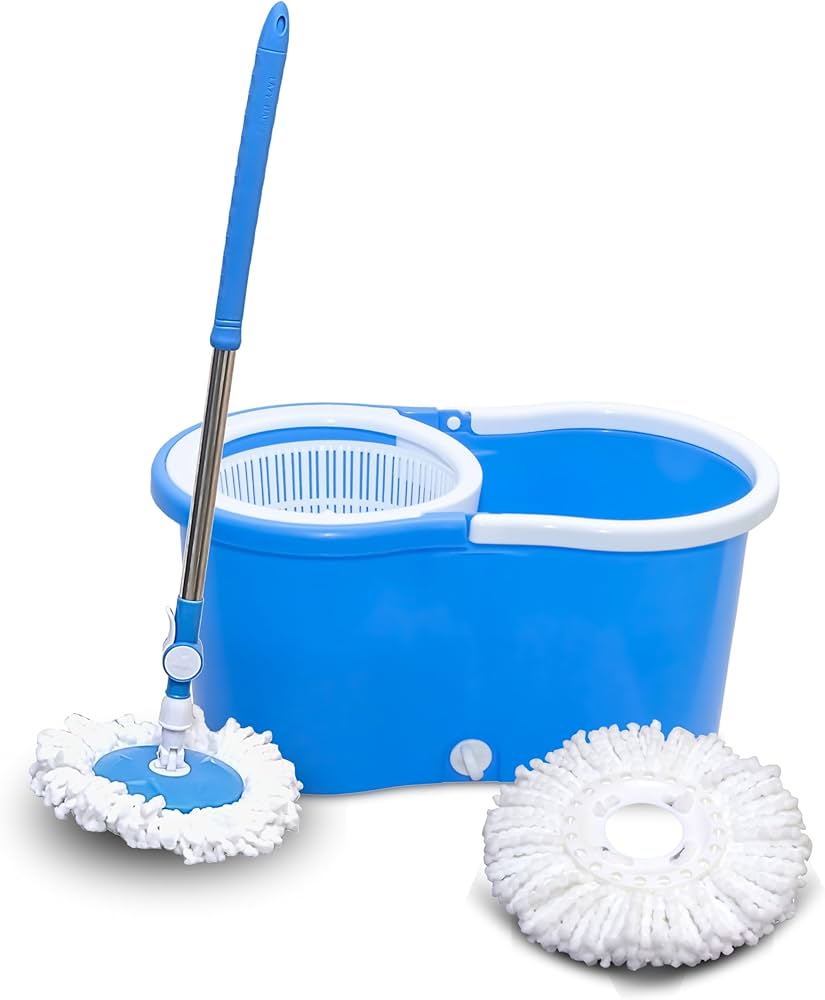 Spin Mop Set Plastic Stainer - Blue