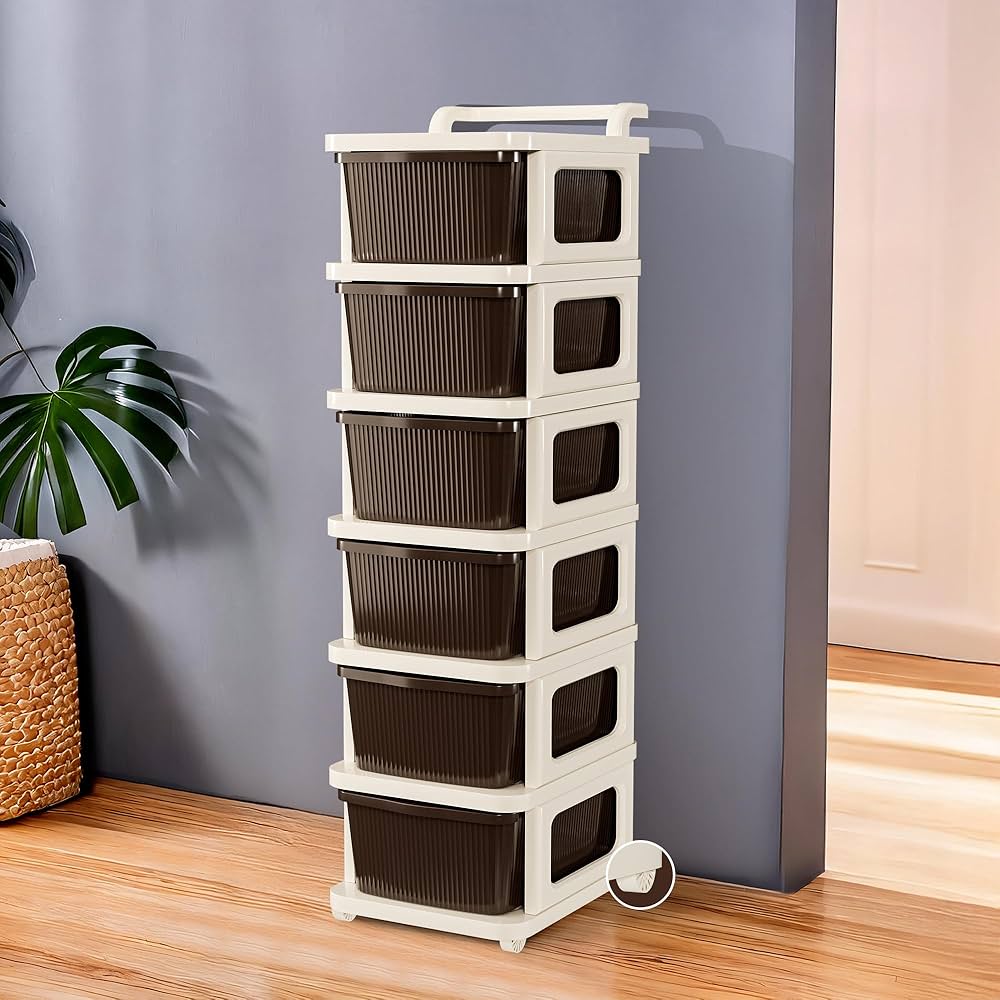 Handle Drawer Ivory Brown - 6 Layer