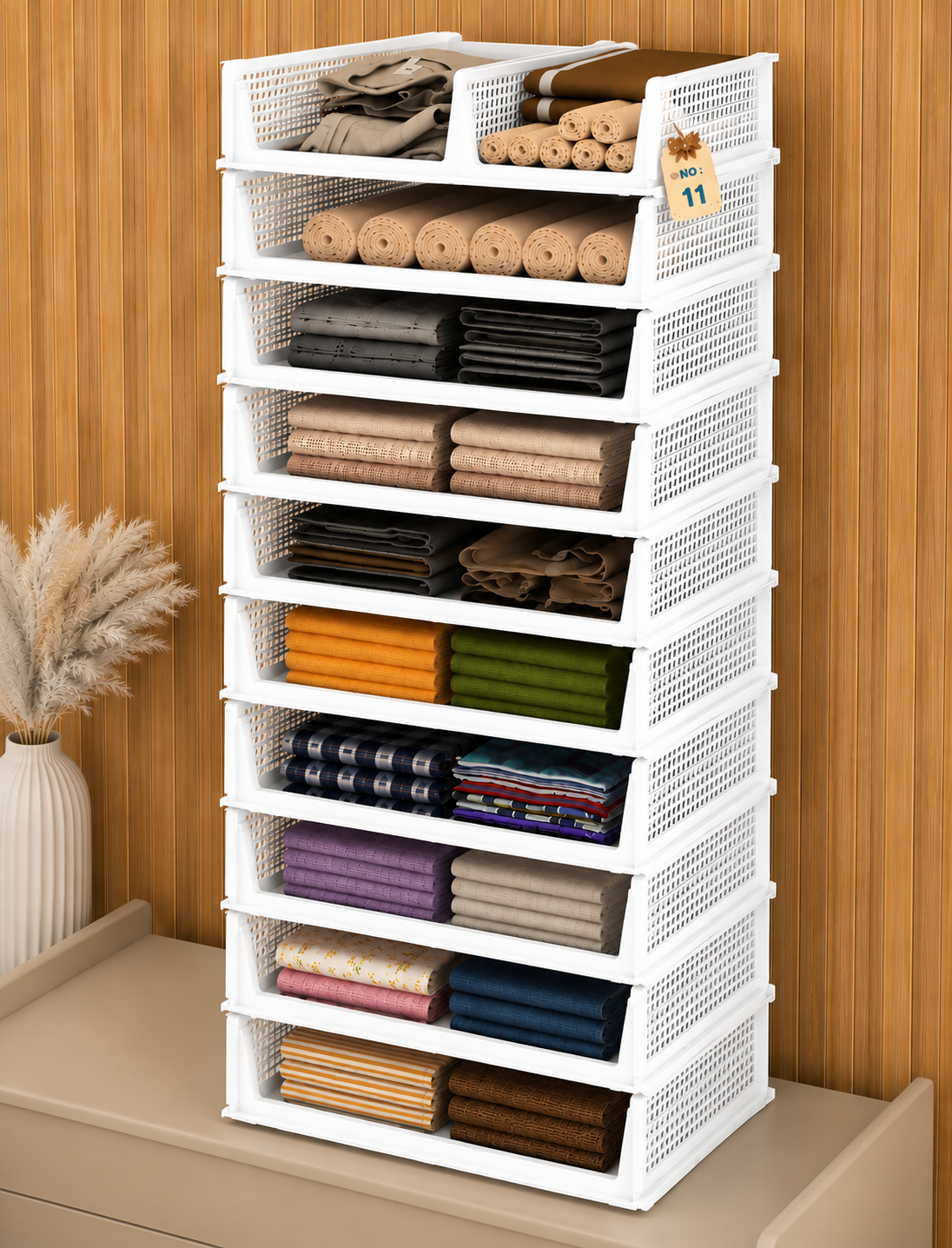 Cloth Rack / Shirt Track - White - 11 Layer
