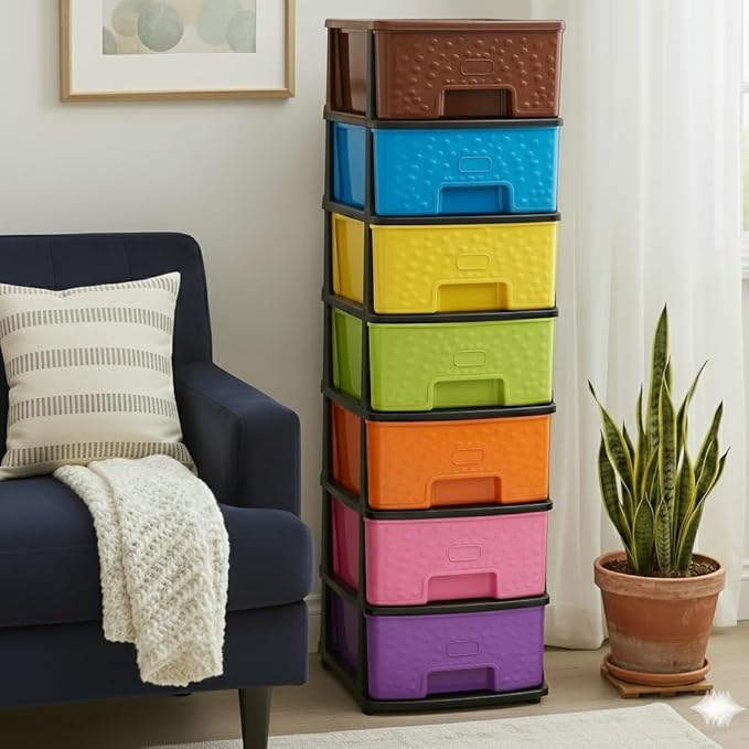 Stone Multi Color Modular Drawer - 7 Layer