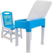 Study Table With Chair - Blue / White