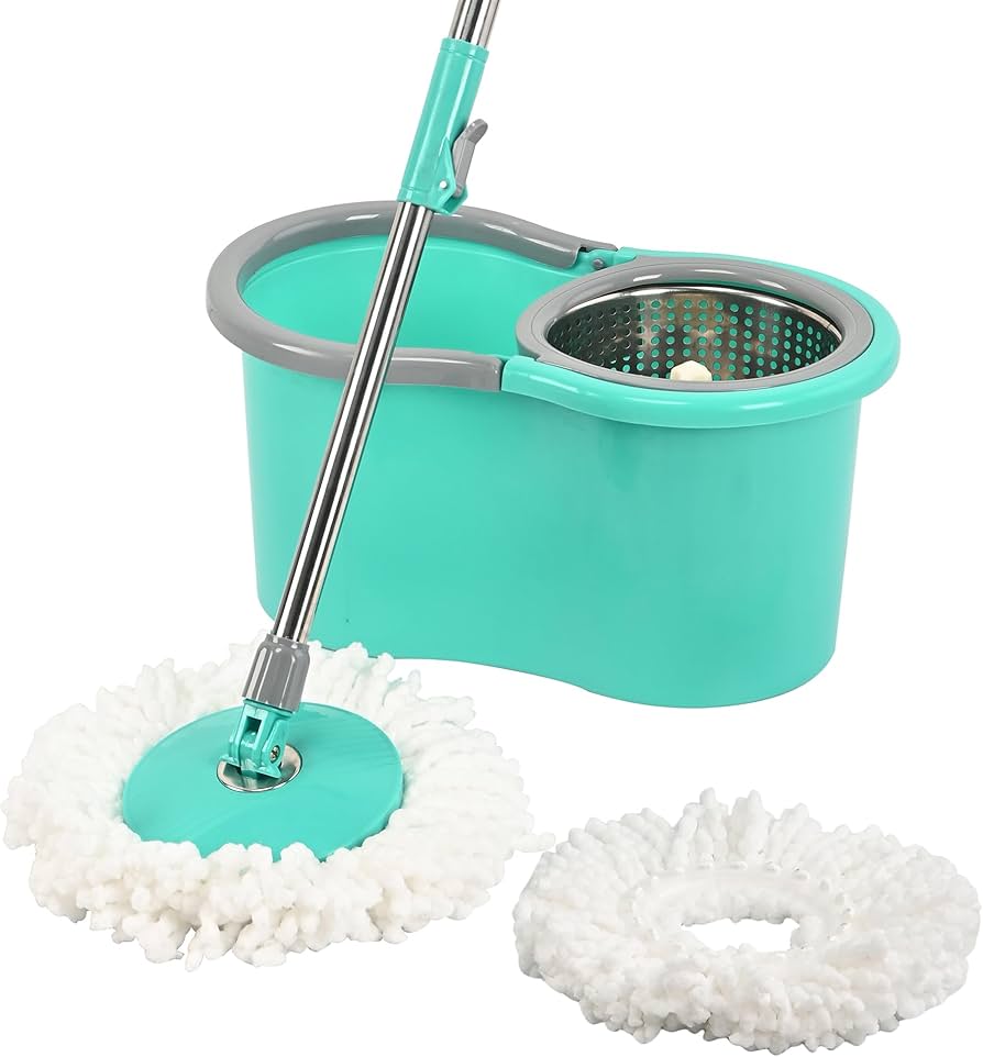 Spin Mop Set Steel Strainer - Mint Green