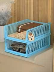 Cloth Rack / Shirt Track - blue - 2 Layer